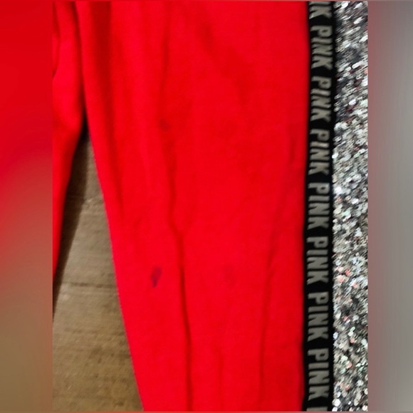 PINK VS RED BLING HOODIE / JOGGERS OUTFIT SET L - Picture 10 of 13